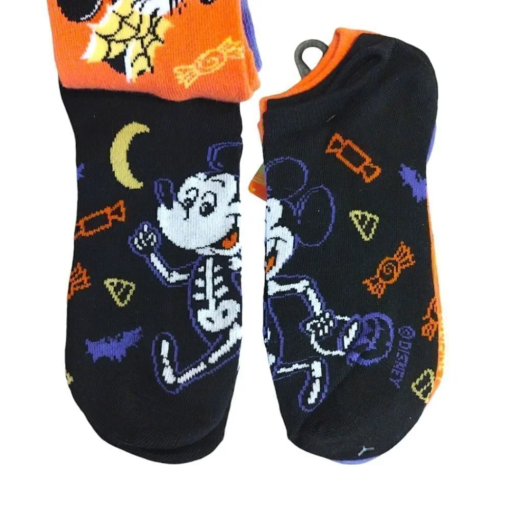 Disney‎ Mickey Minnie Mouse Halloween Themed No Show Socks NWT